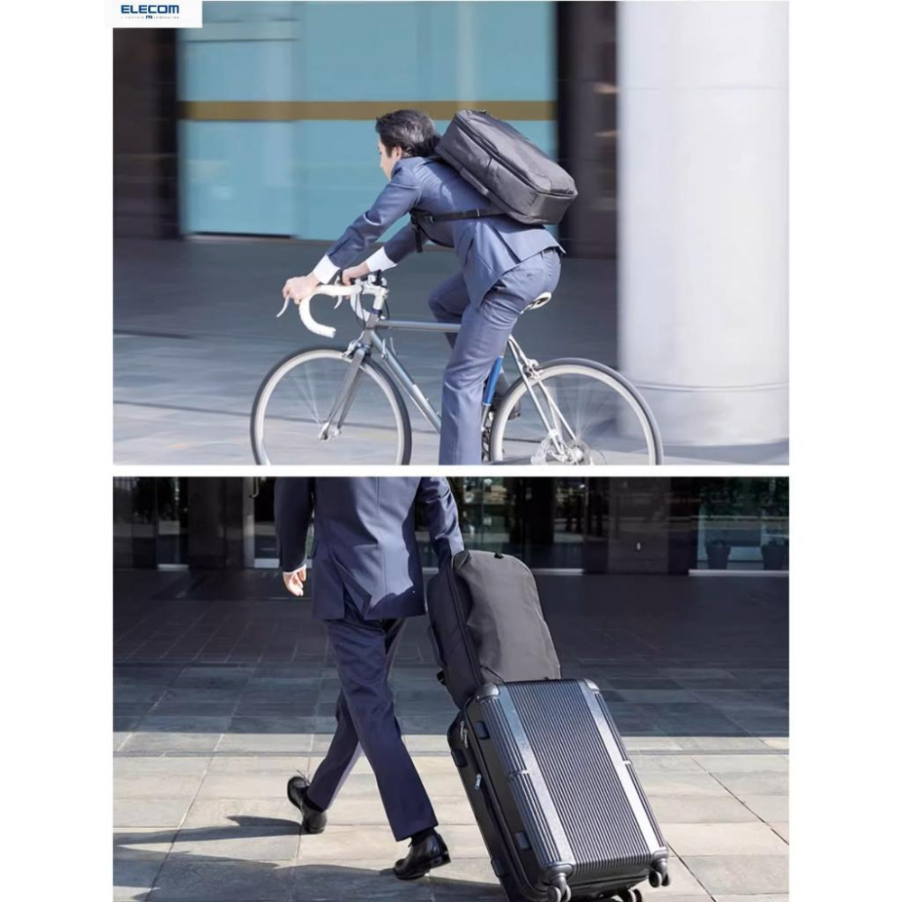 ELECOM BM-BPBGBK 休閒雙肩包17.3吋筆記型電腦包大容量背包行李包旅行包男-細節圖8