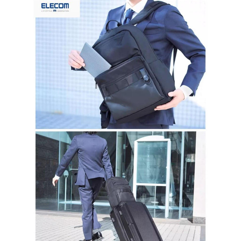 (台灣現貨) ELECOM BM-BPSDBK 休閒雙肩包15.6吋筆電包多功能背包通勤戶外旅行包-細節圖6