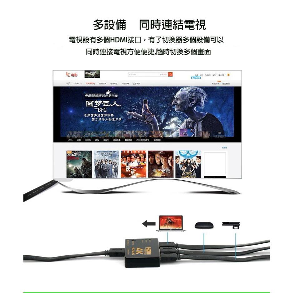 HDMI分配器三進一出切換器電腦高清接頭音訊3進1出4K-細節圖4