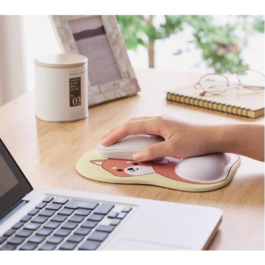 elecom 日本矽膠 護腕 滑鼠墊 可愛 笑臉腕托桌墊 企鵝 貓咪 柴犬 造型滑鼠墊 腕墊-細節圖6