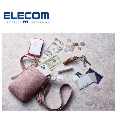ELECOM 拉鏈款 迷你休閒單肩包 皮革手機包 手機垮包 護照包 斜垮包 單肩包 收納包 斜背包 女用包 出國用 斜背