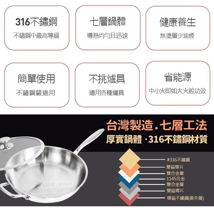 TOP-CHEF 頂尖廚師 34公分 IH爐鍋｜頂級白晶316不鏽鋼深型平底鍋｜無塗層鍋｜316不鏽鋼鍋｜不鏽鋼平底鍋-細節圖4