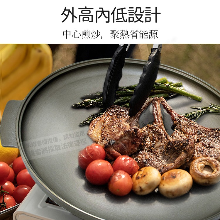 TOP-CHEF 頂尖廚師 33公分 鈦廚頂級陽極煎盤｜煎盤｜烤盤｜煎烤盤｜煎鍋-細節圖6