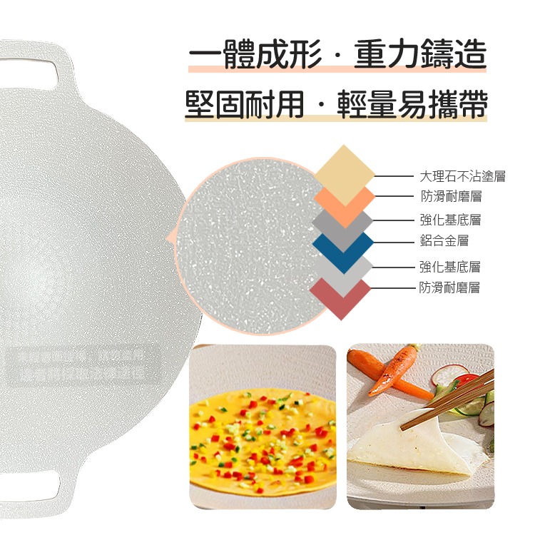TOP-CHEF 頂尖廚師 38公分 IH爐鍋｜韓式不沾雙耳烤盤｜不沾烤盤｜露營烤盤｜烤盤-細節圖4