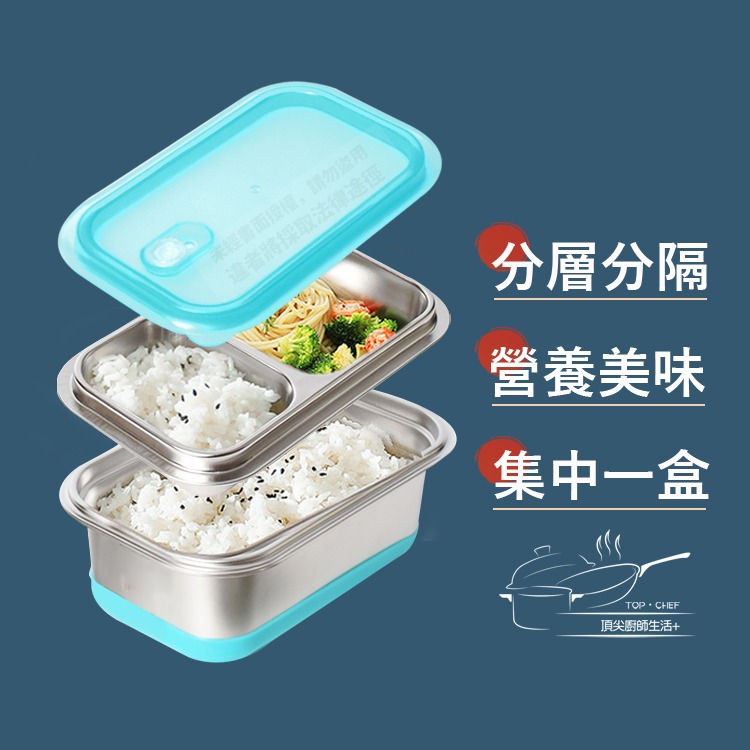 TOP-CHEF 頂尖廚師  透明款｜304不鏽鋼雙層分隔密封便當盒｜不鏽鋼便當盒｜防漏便當盒-細節圖6