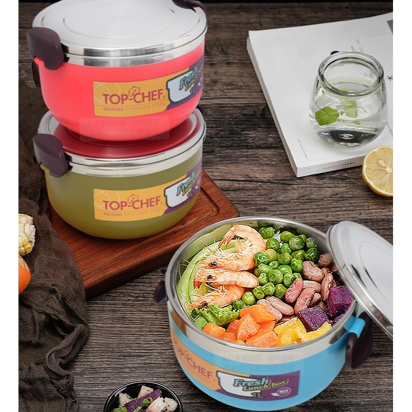 TOP-CHEF 頂尖廚師 304不鏽鋼馬卡龍雙層隔熱便當盒｜不鏽鋼便當盒｜雙層便當盒-細節圖4