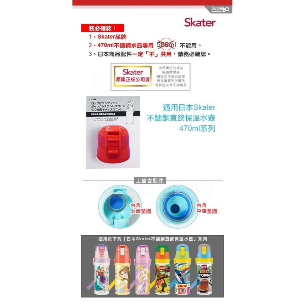 Skater 直飲上蓋組｜不鏽鋼水壺｜SKP3｜SKCP3｜SKDC3｜SDC4｜SKDC4｜替換墊圈-細節圖3