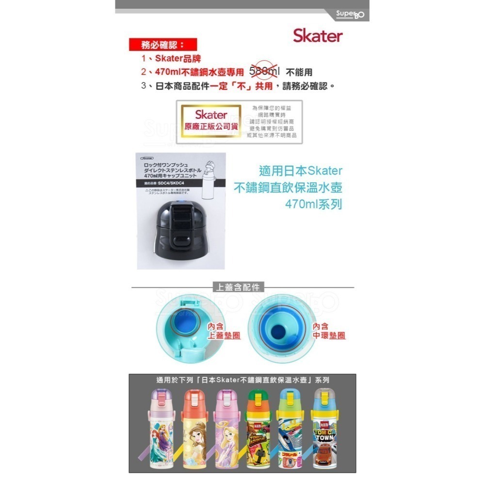 Skater 直飲上蓋組｜不鏽鋼水壺｜SKP3｜SKCP3｜SKDC3｜SDC4｜SKDC4｜替換墊圈-細節圖4