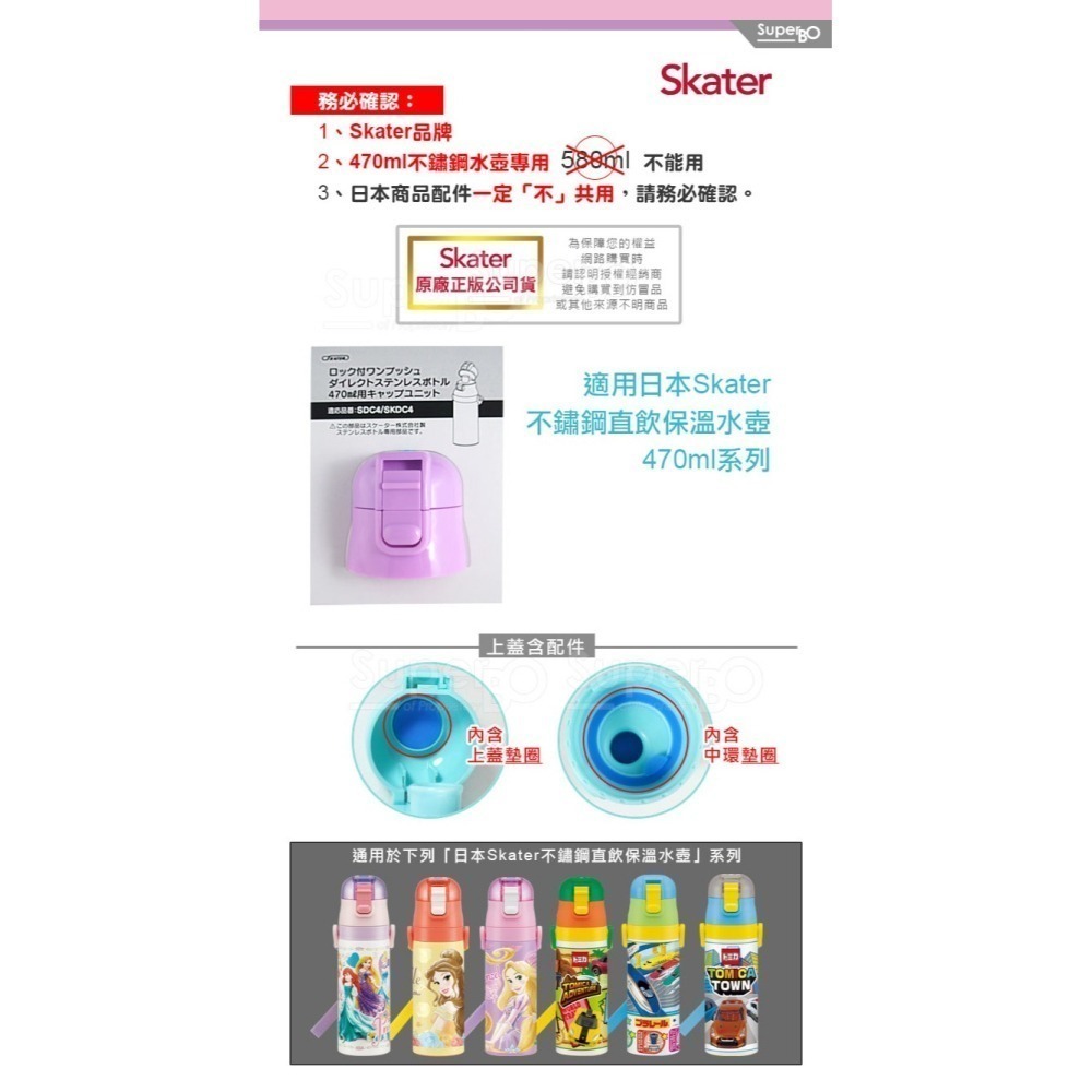 Skater 直飲上蓋組｜不鏽鋼水壺｜SKP3｜SKCP3｜SKDC3｜SDC4｜SKDC4｜替換墊圈-細節圖5