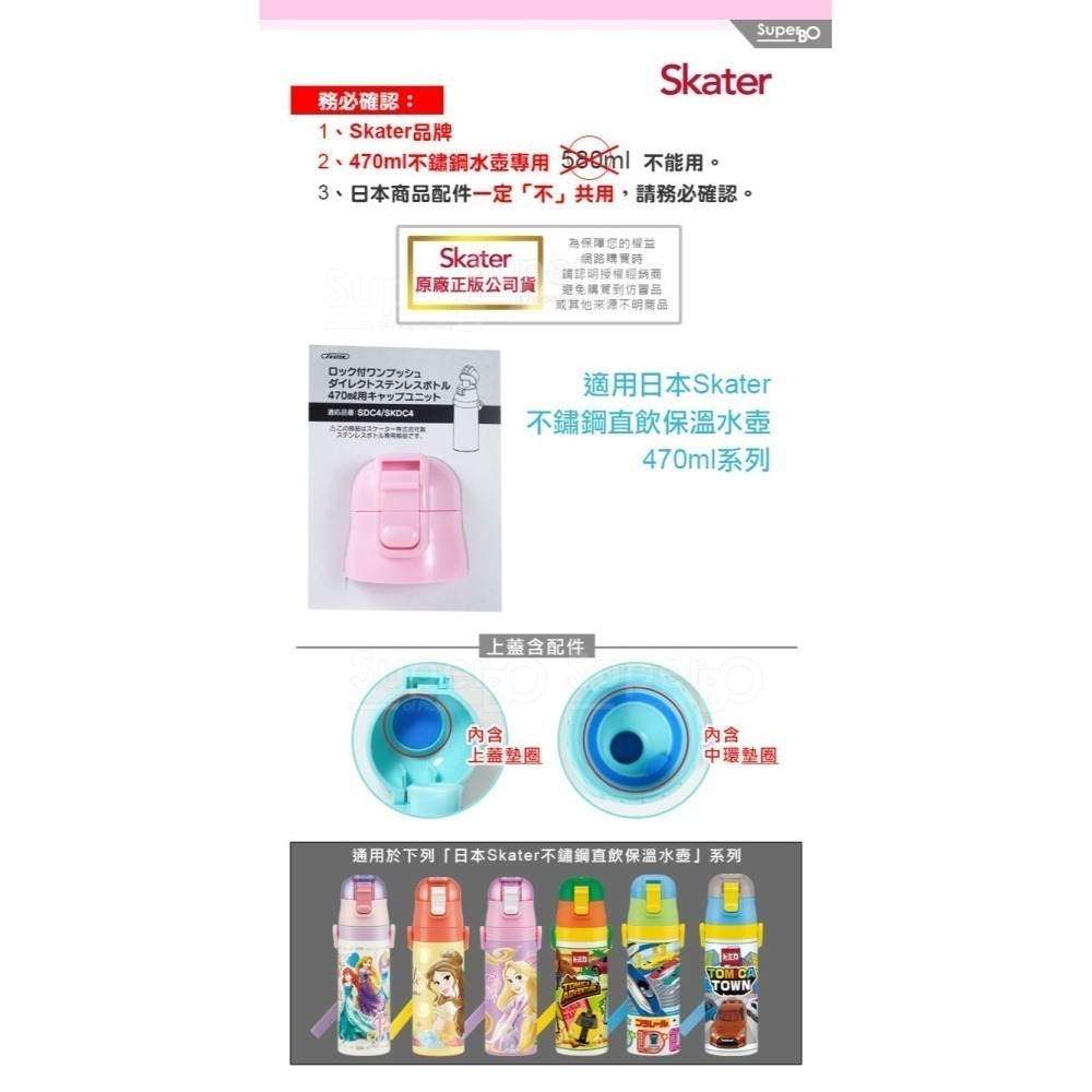 Skater 直飲上蓋組｜不鏽鋼水壺｜SKP3｜SKCP3｜SKDC3｜SDC4｜SKDC4｜替換墊圈-細節圖8