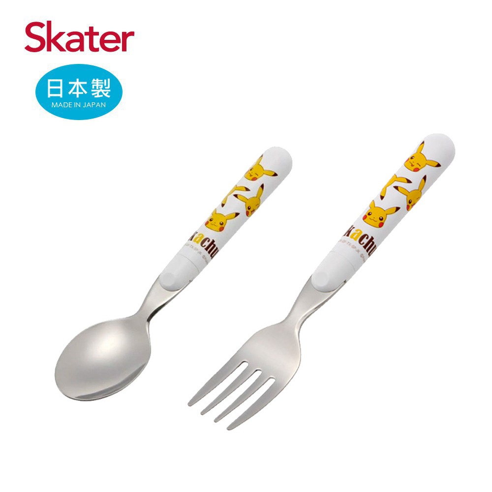 Skater 日本學習餐具｜皮卡丘湯匙｜皮卡丘叉子｜不鏽鋼叉子｜皮卡丘餐具組｜寶可夢餐具-規格圖3