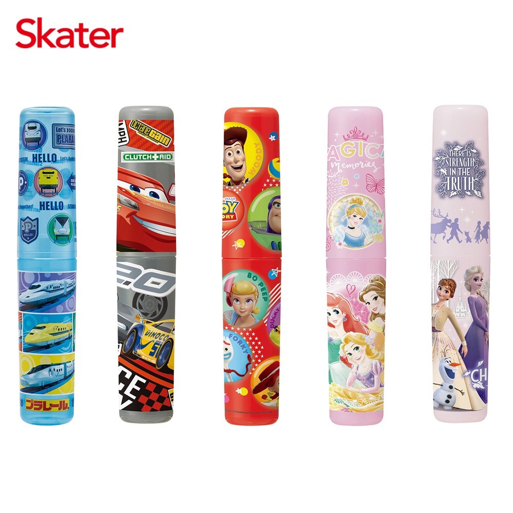 skater 迪士尼區 日本製 小物隨身收納罐｜閃電麥昆｜冰雪奇緣｜玩具總動員｜公主｜鐵道王國｜牙刷盒-細節圖2