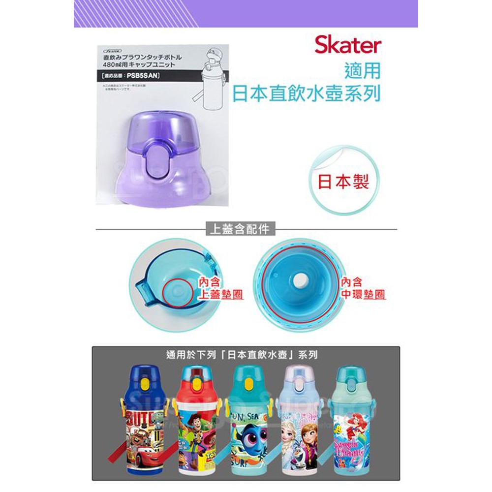 Skater 直飲上蓋組｜銀離子水壺｜PSB5PAG｜PSB5SANAG｜直飲墊圈｜水壺配件-細節圖7
