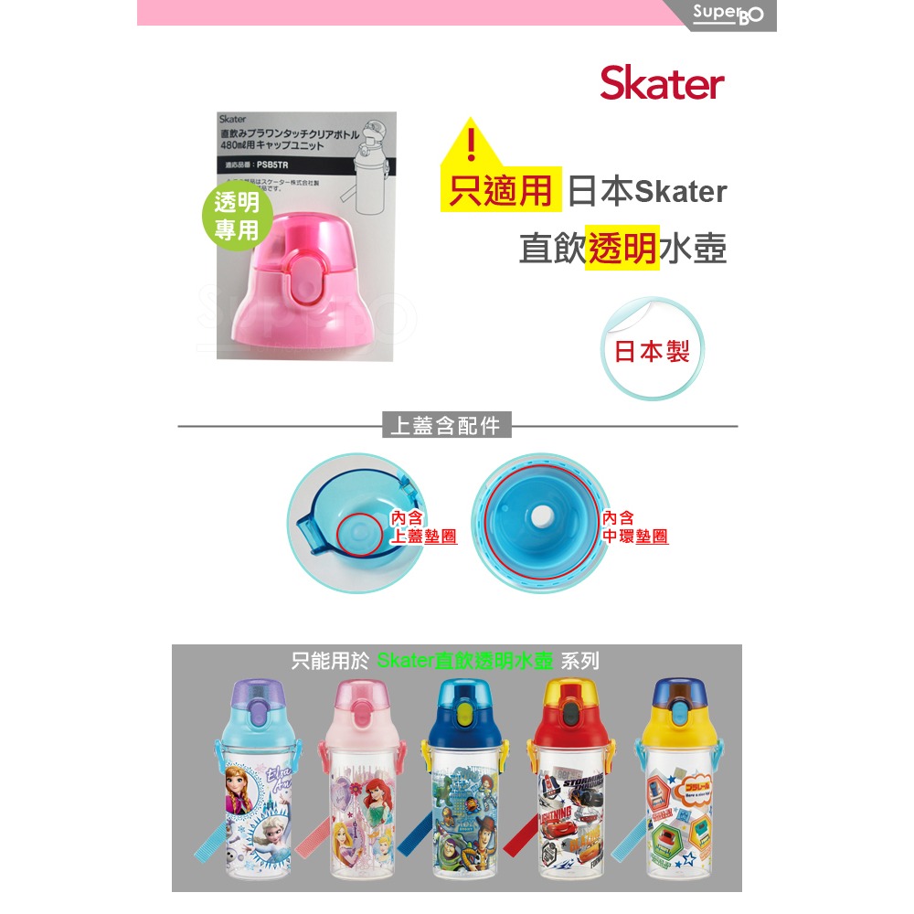 Skater 直飲上蓋組｜透明水壺｜定量透明水壺｜PSB5TR｜PSB5TRC｜PSB5TRCST｜替換墊圈｜防漏墊圈-細節圖3