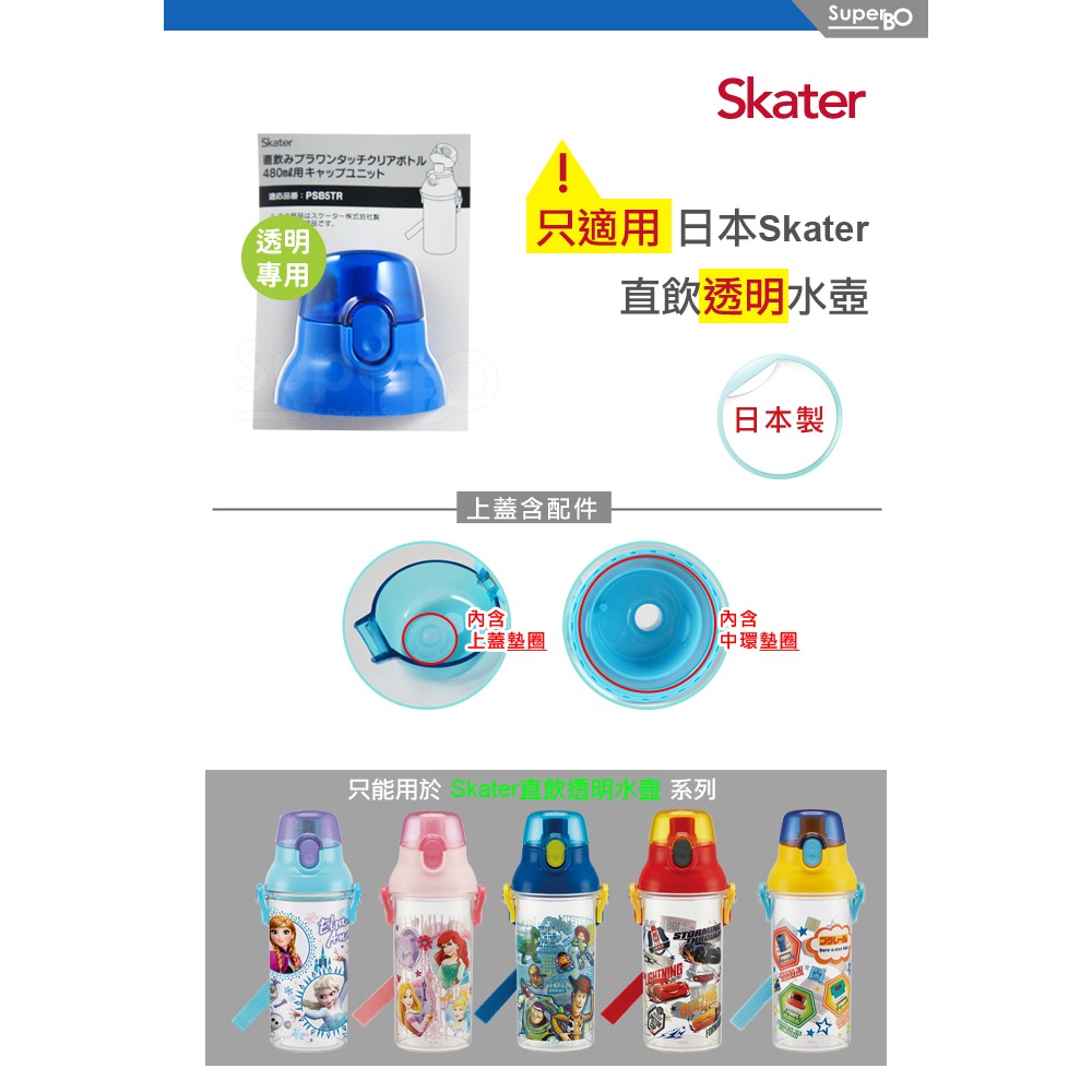 Skater 直飲上蓋組｜透明水壺｜定量透明水壺｜PSB5TR｜PSB5TRC｜PSB5TRCST｜替換墊圈｜防漏墊圈-細節圖4