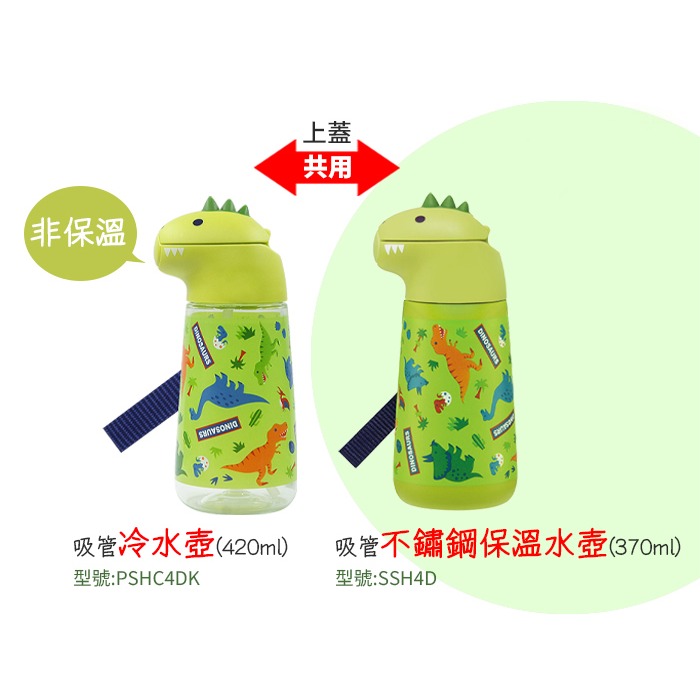 skater 吸管上蓋組｜SSH4D｜PSHC4DK｜恐龍水壺｜立體恐龍吸管水壺｜替換吸管組-細節圖2
