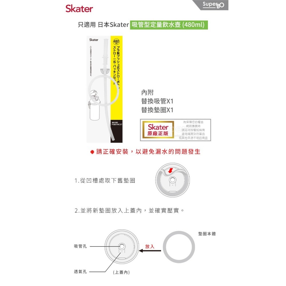 Skater 吸管上蓋組｜透明水壺｜定量透明水壺｜PSB5TR｜PSB5TRC｜PSB5TRCST｜替換吸管組-細節圖4