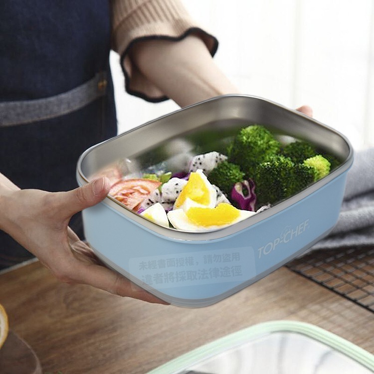 TOP-CHEF 頂尖廚師 1.4L 304不鏽鋼方型防漏隔熱保鮮盒｜不鏽鋼便當盒｜防漏便當盒｜防漏保鮮盒-細節圖2