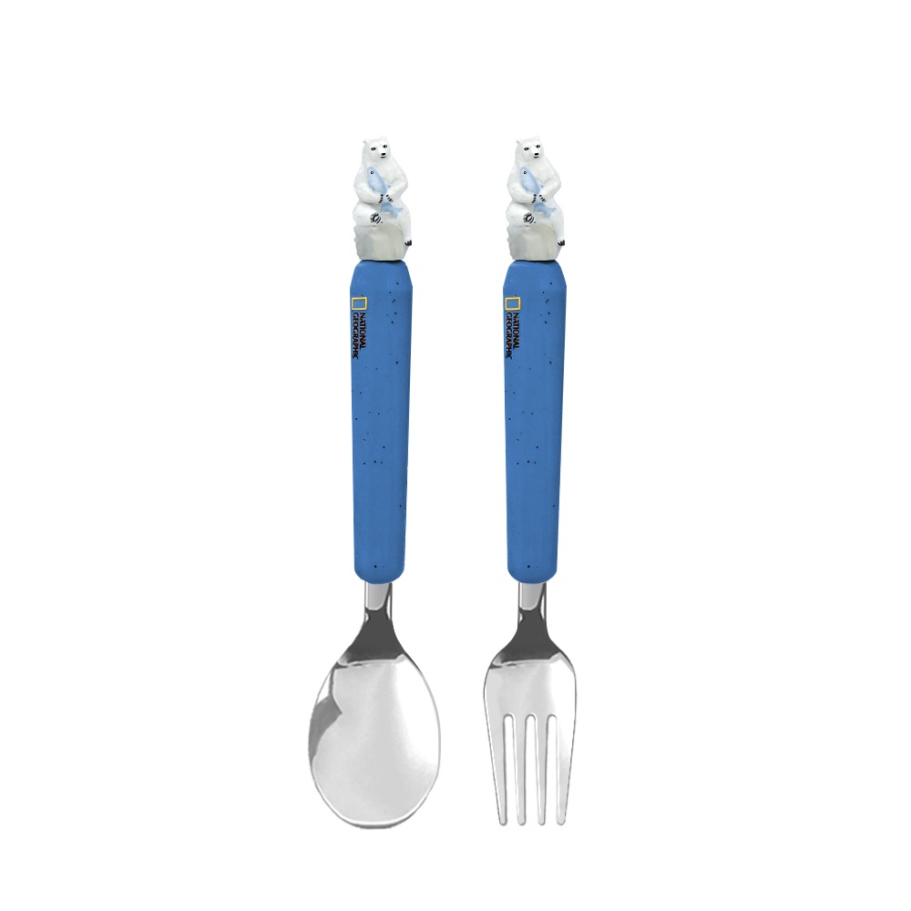 國家地理 韓國兒童餐具｜韓國不鏽鋼餐具｜立體不鏽鋼匙叉組｜動物造型餐具｜動物造型湯匙｜海豚湯匙-規格圖7