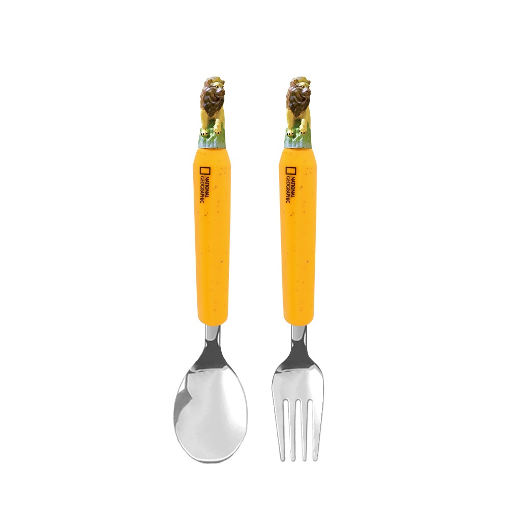 國家地理 韓國兒童餐具｜韓國不鏽鋼餐具｜立體不鏽鋼匙叉組｜動物造型餐具｜動物造型湯匙｜海豚湯匙-規格圖7