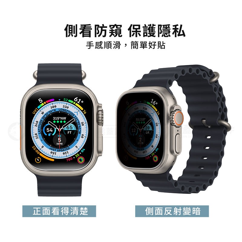 【快速出貨】Apple Watch Ultra 防窺滿版鋼化玻璃保護貼 鋼化膜 防窺膜 錶膜 49mm 防窺貼 保護膜-細節圖2