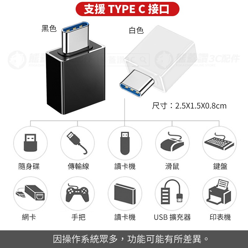 【快速出貨】TYPE C 迷你 OTG 轉接頭 MACBOOK 轉接 USB 3.0 TYPE-C USB C 轉接器-細節圖4