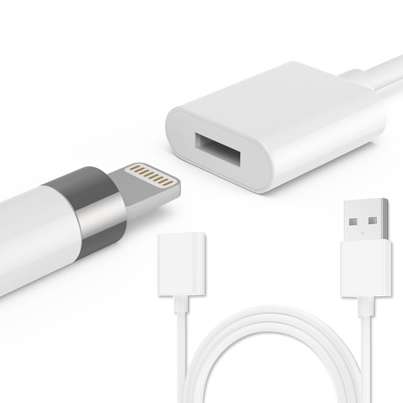 【快速出貨】Apple Pencil 1代 充電線 Lightning 母頭 USB 傳輸線 轉接線 轉接頭 100cm-細節圖2