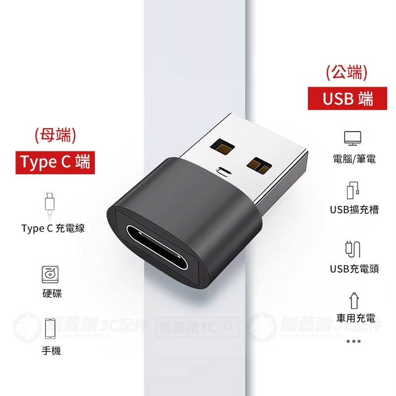 【快速出貨】TYPE C 迷你 轉 USB 轉接頭 OTG 手機轉接 USB TYPE-C USB C 轉接器-細節圖3