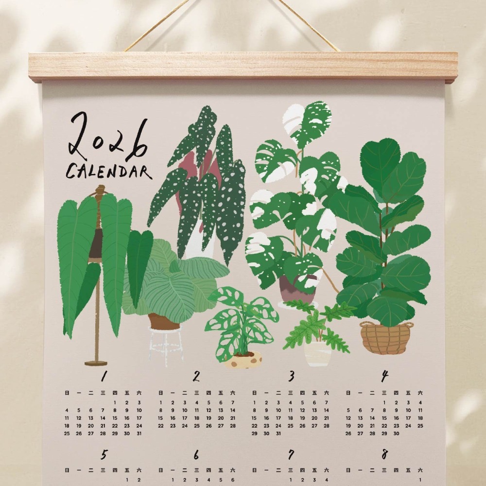 森蕗插畫🌲新款🌲 2026 A3年曆植物系掛曆海報 臥室裝飾牆壁裝飾牆面裝飾居家裝飾交換禮物朋友生日禮物-細節圖2