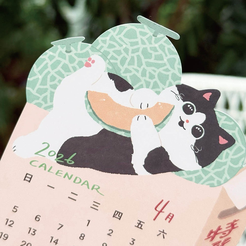 森蕗插畫🌲新款🌲 2026桌曆貓咪水果年曆 水果月曆文創年曆2026月曆2026日曆交換禮物生日禮物-細節圖7