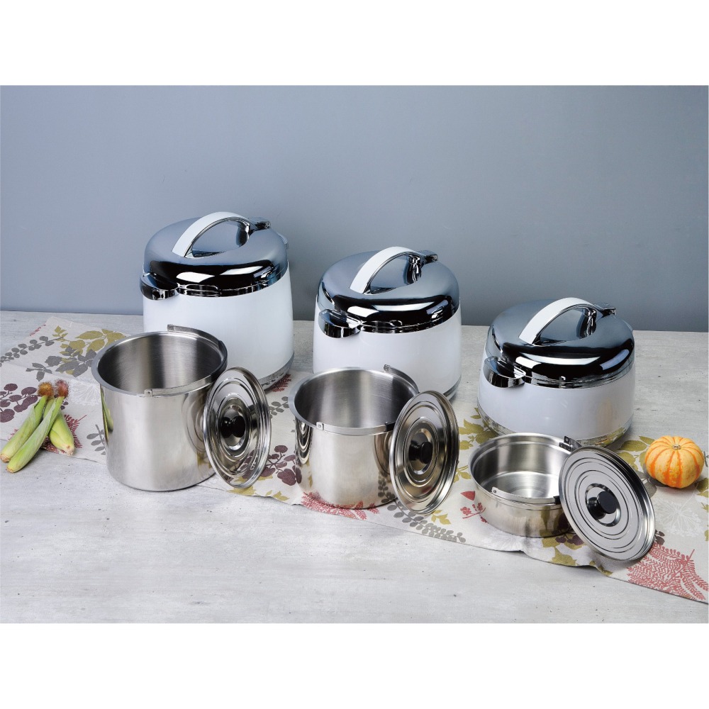 【GOLDEN FIRE】燜燒鍋 白色配銀色 6.0L-IH爐可用鍋(燜燒鍋  保溫 保冷 手提 不鏽鋼 台灣製造)-細節圖3