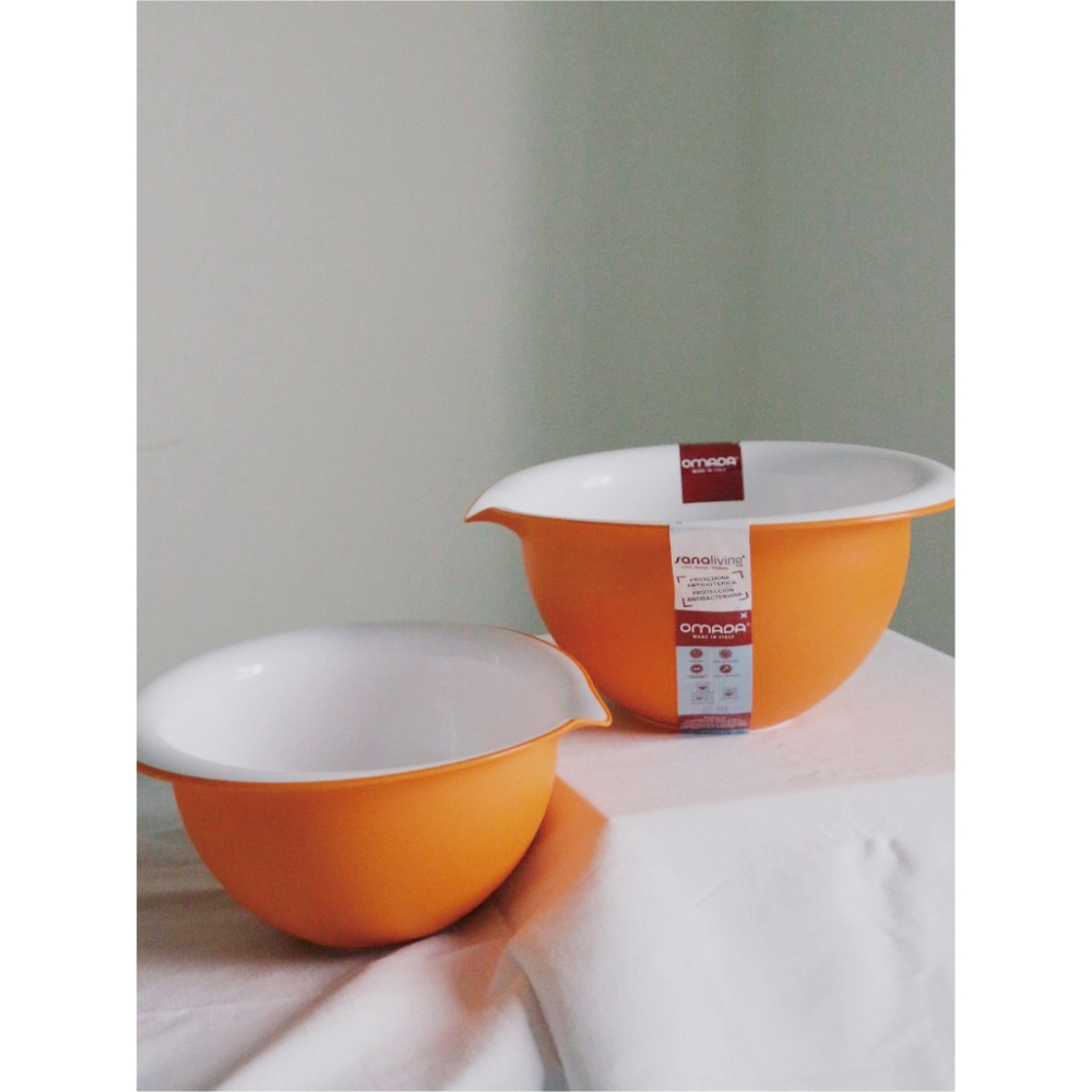 【OMADA】烘培甜點抗菌攪拌碗 橘色 3.0L(Microban抗菌技術、易於收納優化空間、攪拌碗、甜點攪拌碗)-細節圖3