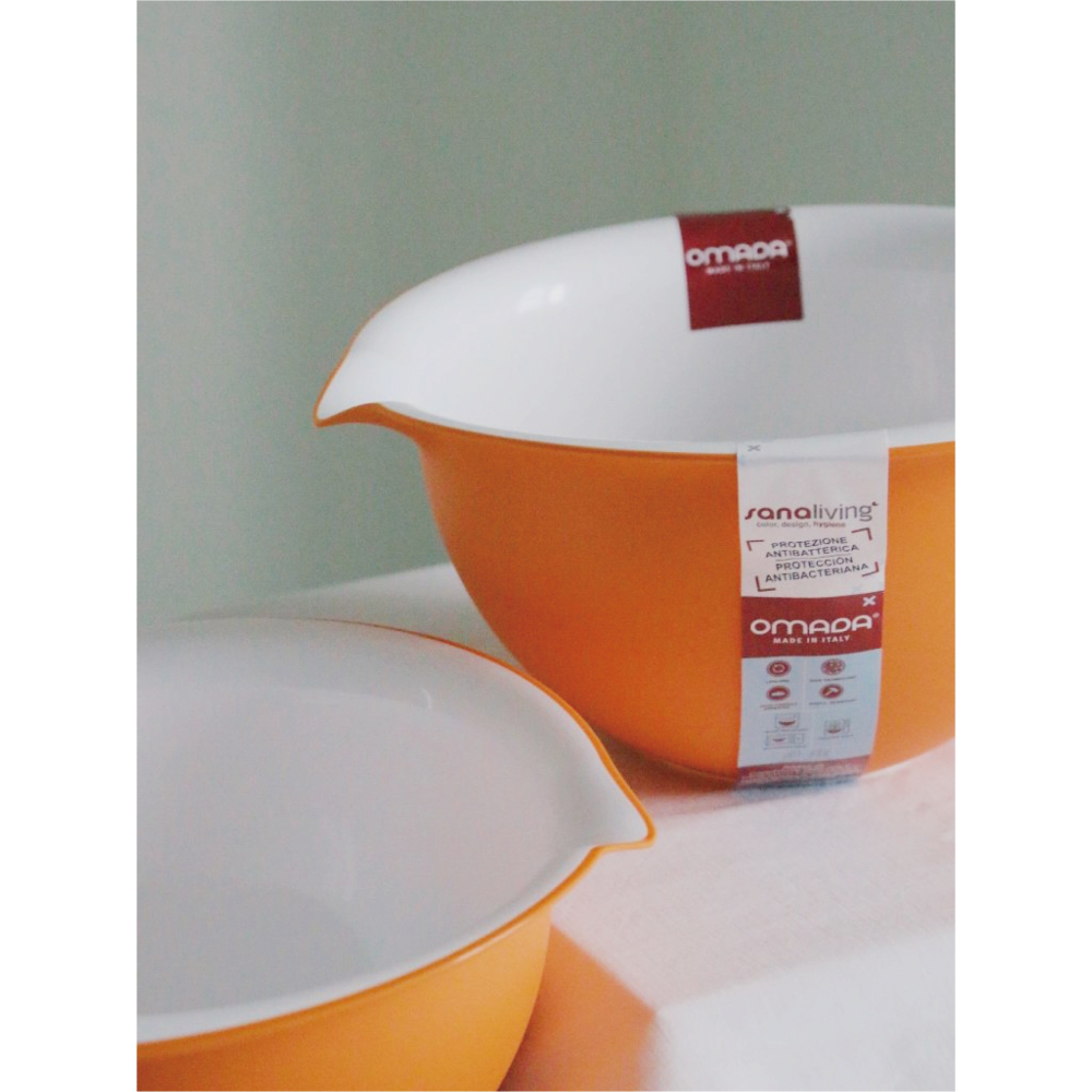 【OMADA】烘培甜點抗菌攪拌碗 橘色 3.0L(Microban抗菌技術、易於收納優化空間、攪拌碗、甜點攪拌碗)-細節圖4
