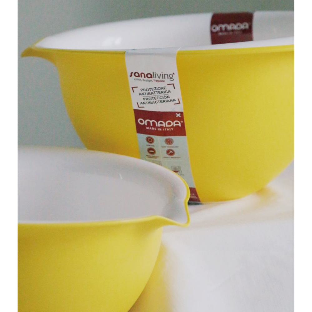 【OMADA】烘培甜點抗菌攪拌碗 黃色 2.0L(Microban抗菌技術、易於收納優化空間、攪拌碗、甜點攪拌碗)-細節圖5
