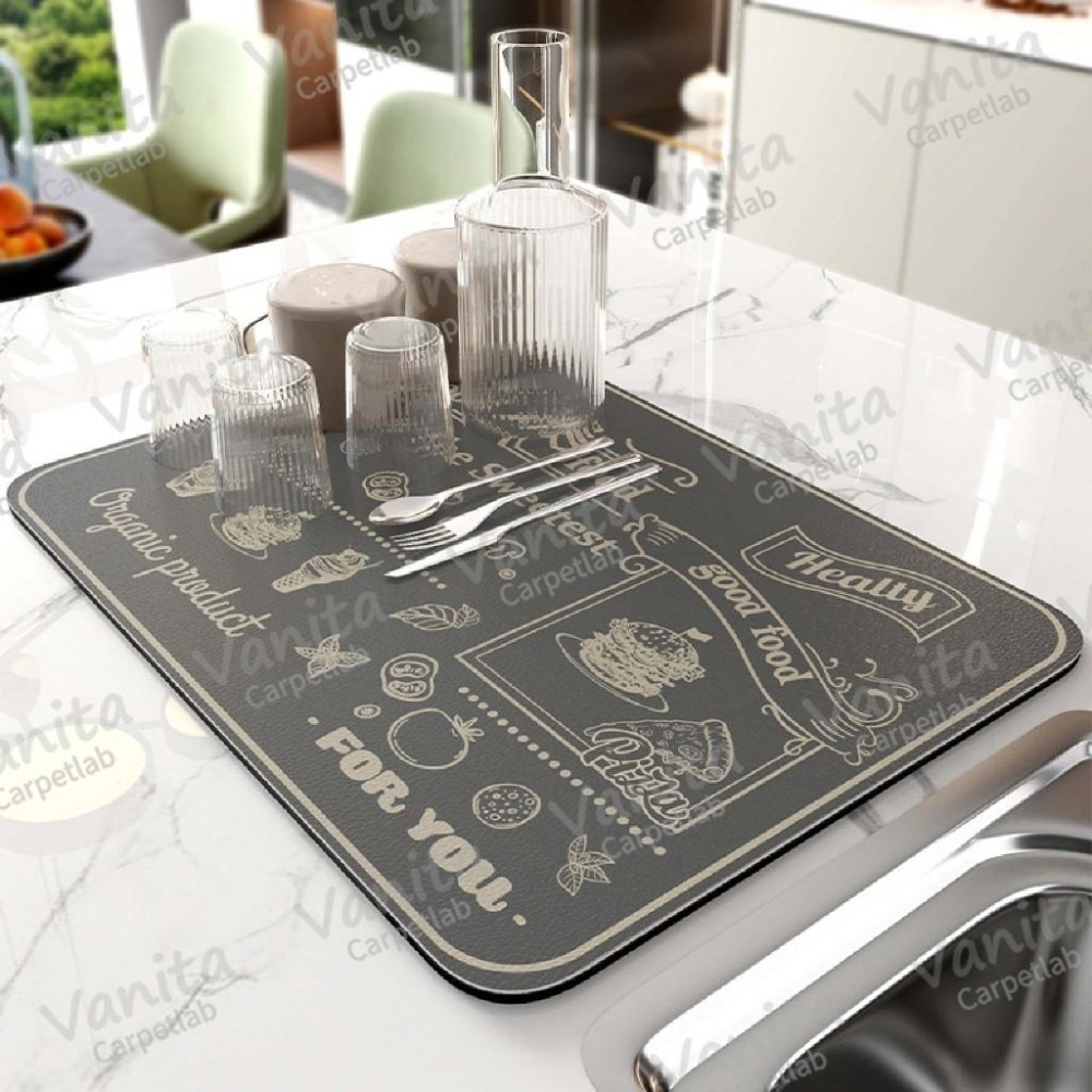 在台現貨｜科技納帕廚房吸水瀝水墊 珪藻泥 速乾 吸水桌墊 瀝 水 無水痕 餐墊 餐具 碗盤吸水墊 廚具收納吸水墊 水槽墊-細節圖7