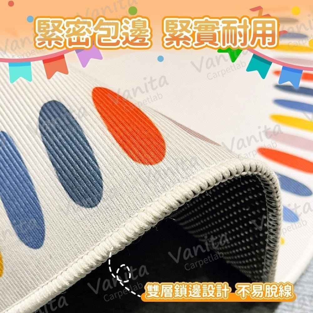 在台現貨｜歡樂派對動物短絨圓形地毯 童趣 可愛 寶寶慶生 遊戲房 房間臥室 清爽短毛 耐髒 水晶絨 抓周地墊 閱讀區地墊-細節圖3