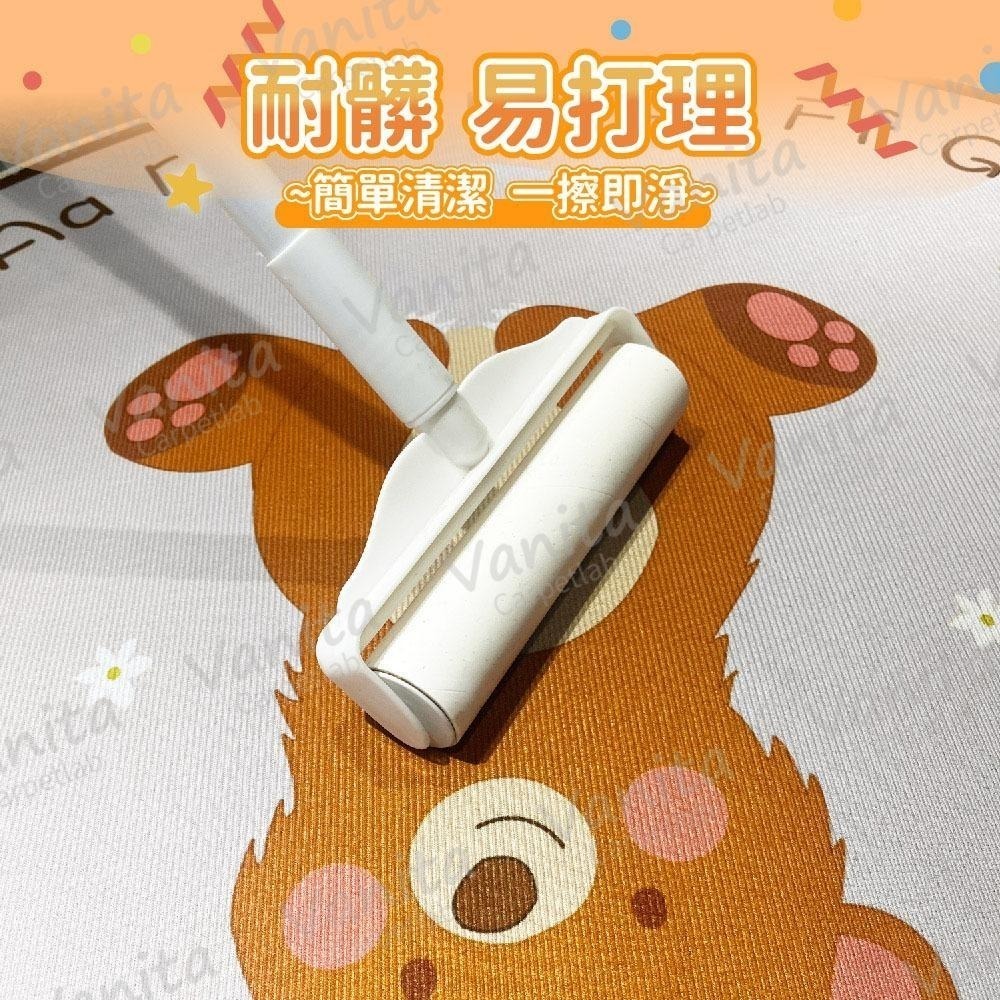 在台現貨｜歡樂派對動物短絨圓形地毯 童趣 可愛 寶寶慶生 遊戲房 房間臥室 清爽短毛 耐髒 水晶絨 抓周地墊 閱讀區地墊-細節圖5