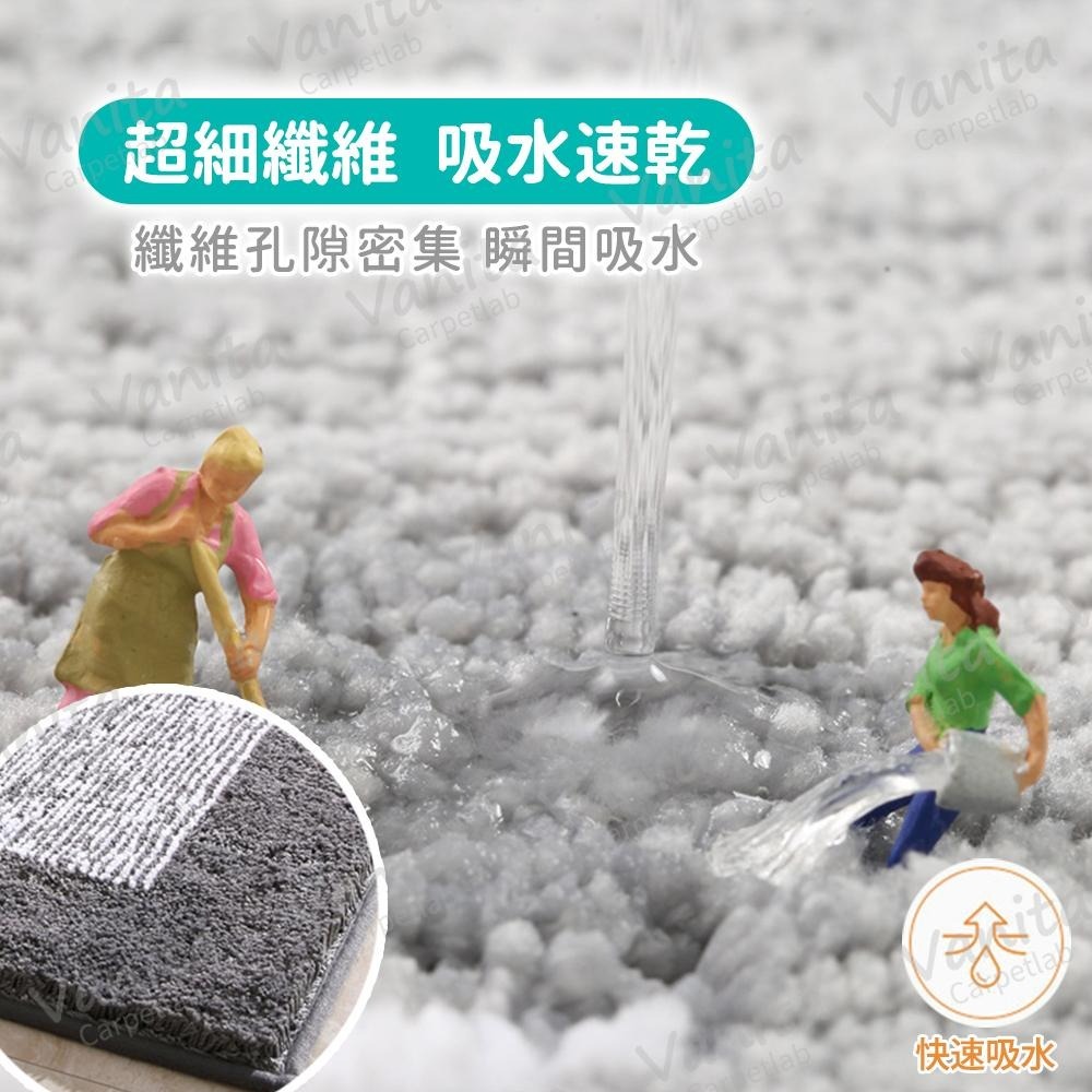 在台現貨｜歐式簡約加厚吸水地毯 防滑 浴室 陽台 飯店 民宿 吸水 毛巾 素色 植絨 加 超 厚 大 地 腳 踏 墊 毯-細節圖4