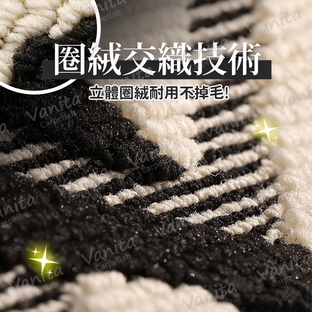 在台現貨｜黑白交織圈絨除塵地墊 刮沙地墊 玄關地墊 進門墊 腳踏墊 刮泥地墊 門墊 大門地墊 門口地墊 大地墊 黑色-細節圖4