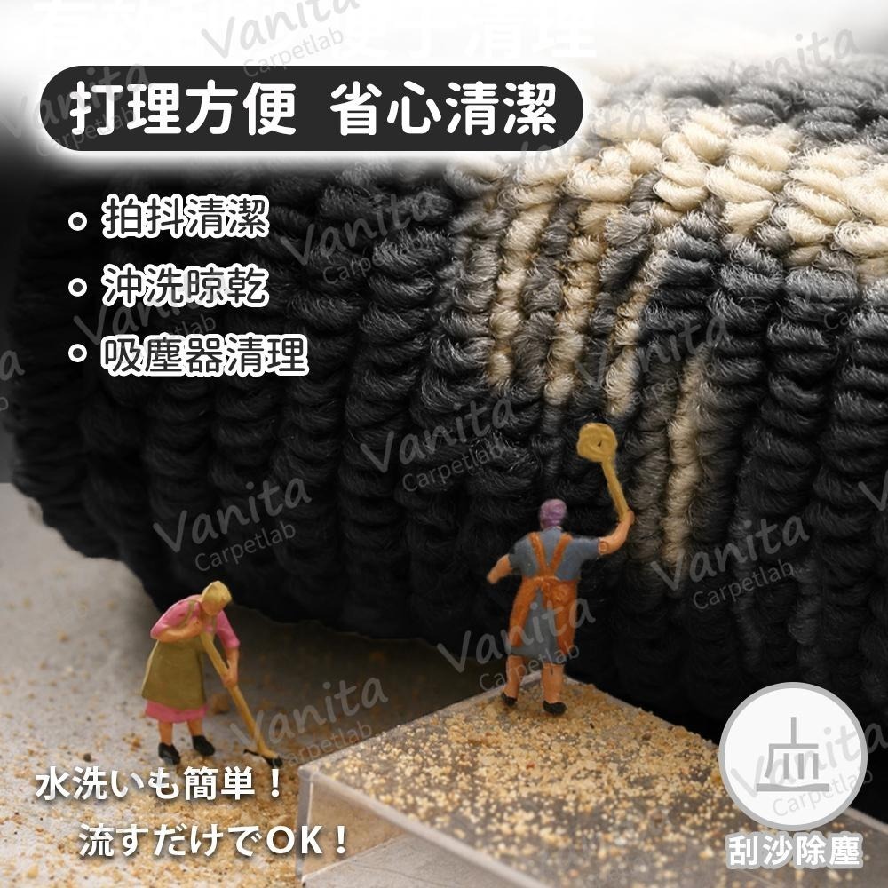 在台現貨｜黑白交織圈絨除塵地墊 刮沙地墊 玄關地墊 進門墊 腳踏墊 刮泥地墊 門墊 大門地墊 門口地墊 大地墊 黑色-細節圖5