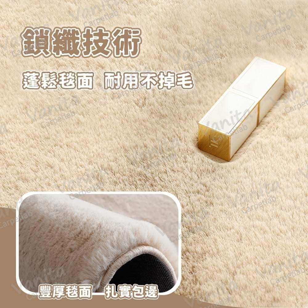台灣出貨｜純色北歐風長毛地毯 北歐 簡約 長毛 素色 房間 床邊 臥室 客廳 大 小 長 厚 地 毯 墊 訂製-細節圖5