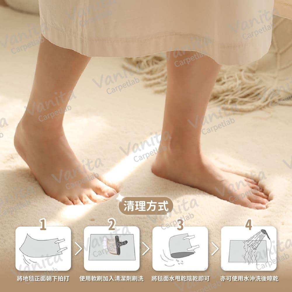 台灣出貨｜純色北歐風長毛地毯 北歐 簡約 長毛 素色 房間 床邊 臥室 客廳 大 小 長 厚 地 毯 墊 訂製-細節圖6