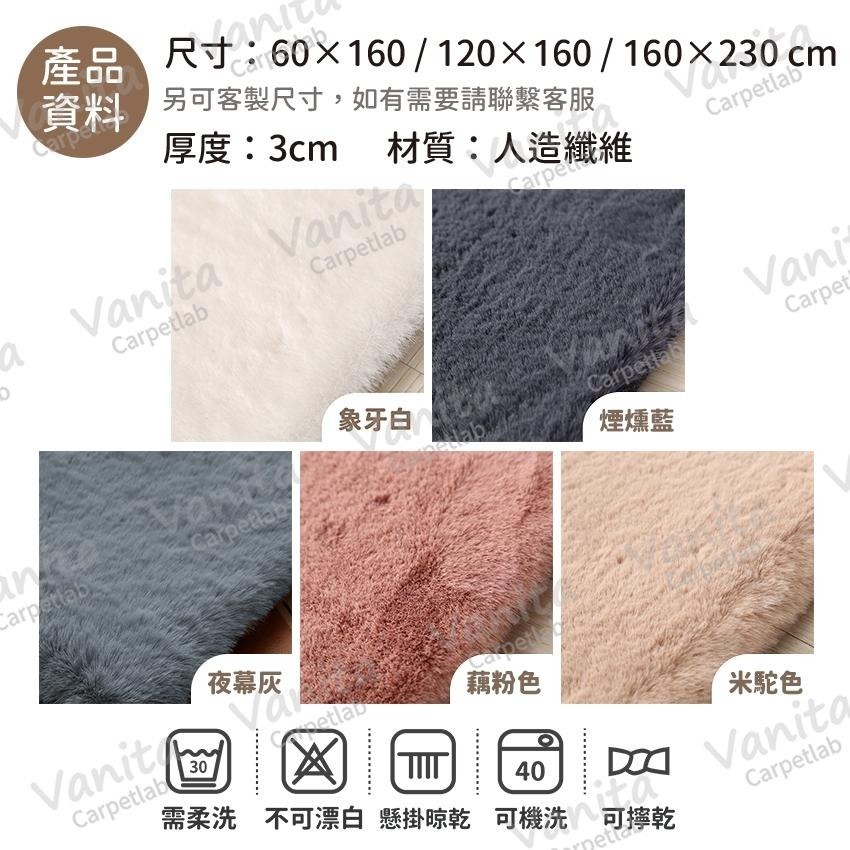 台灣出貨｜純色北歐風長毛地毯 北歐 簡約 長毛 素色 房間 床邊 臥室 客廳 大 小 長 厚 地 毯 墊 訂製-細節圖9