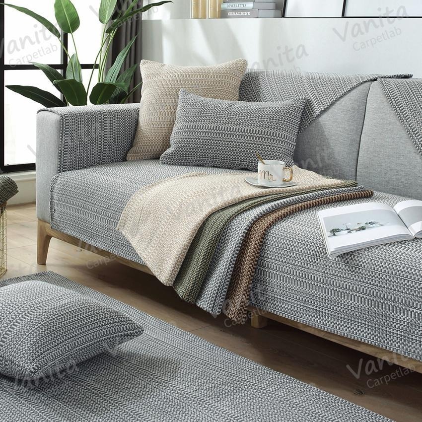 在台現貨｜厚磅素色棉麻地毯 編織 防貓抓 房間 床邊 客廳 臥室 沙發 棉麻 寵物 大 長 地 墊 毯 訂製-細節圖3