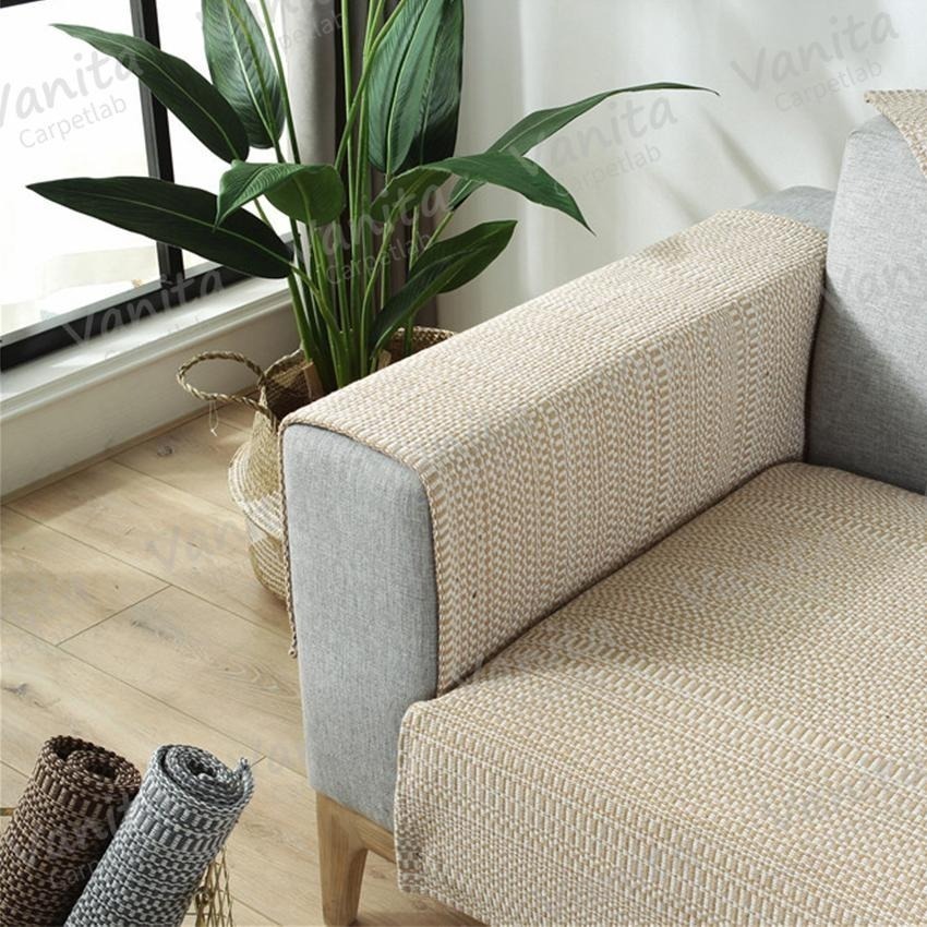 在台現貨｜厚磅素色棉麻地毯 編織 防貓抓 房間 床邊 客廳 臥室 沙發 棉麻 寵物 大 長 地 墊 毯 訂製-細節圖9