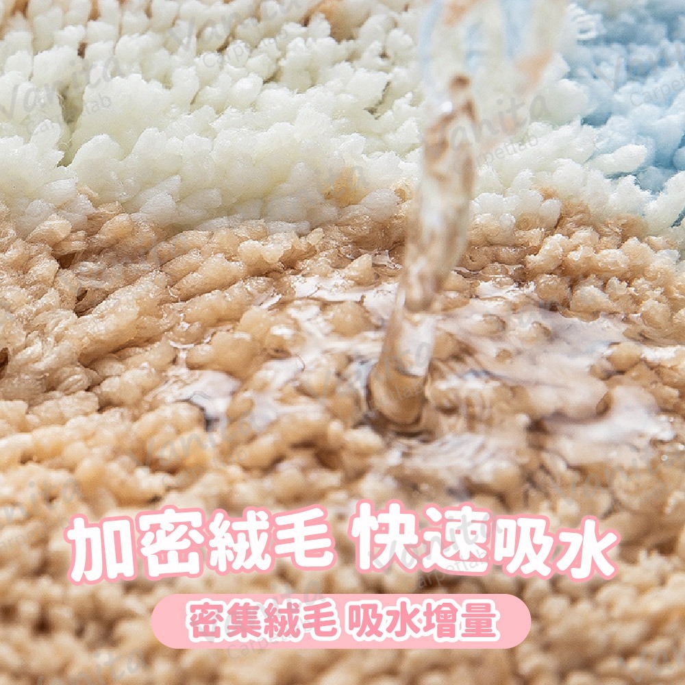 在台現貨｜ins風奶奶花園吸水地毯 復古 可愛 絨毛 格紋 客廳踏墊 浴室吸水 植絨 臥室 毛巾 室內地毯 防滑-細節圖4