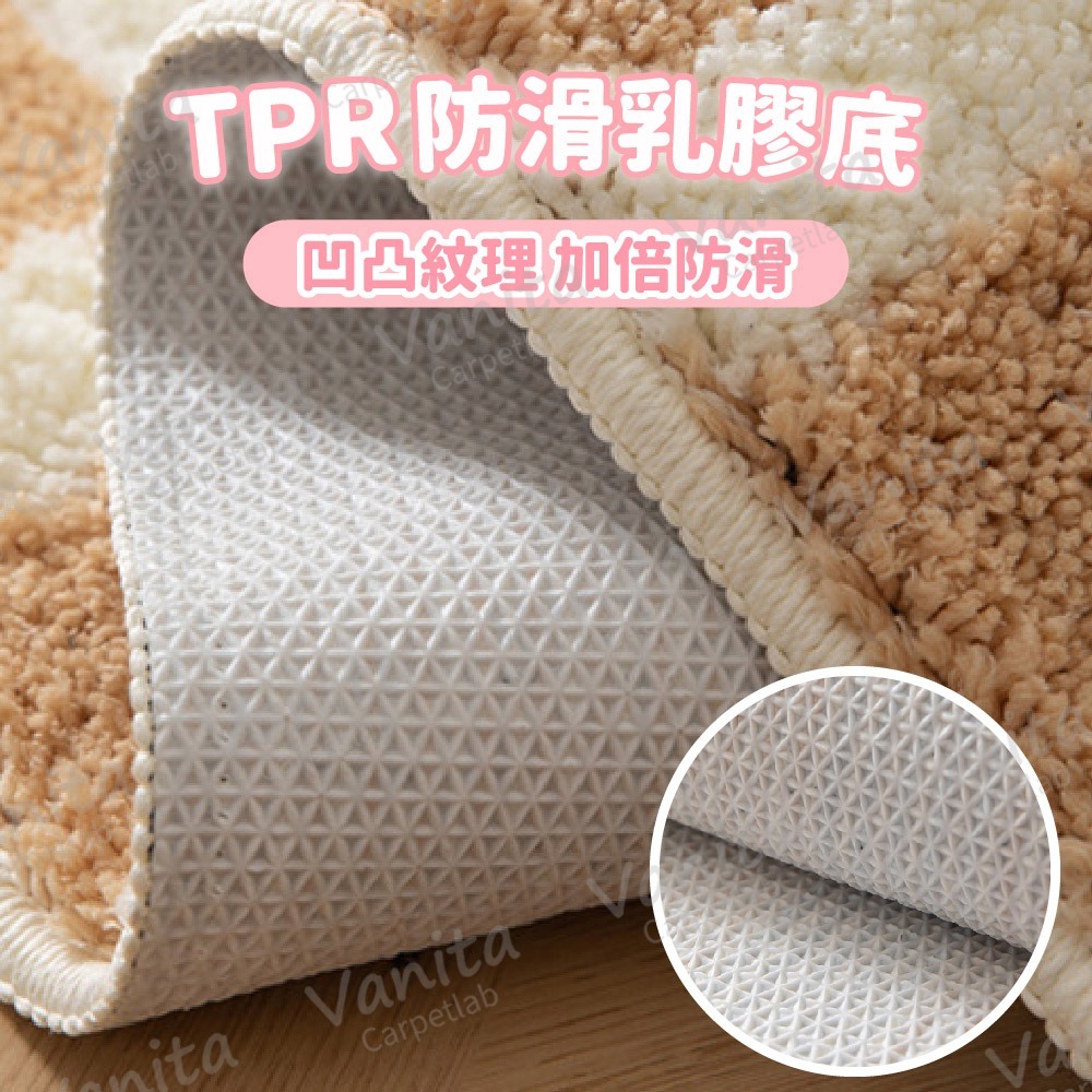 在台現貨｜ins風奶奶花園吸水地毯 復古 可愛 絨毛 格紋 客廳踏墊 浴室吸水 植絨 臥室 毛巾 室內地毯 防滑-細節圖5