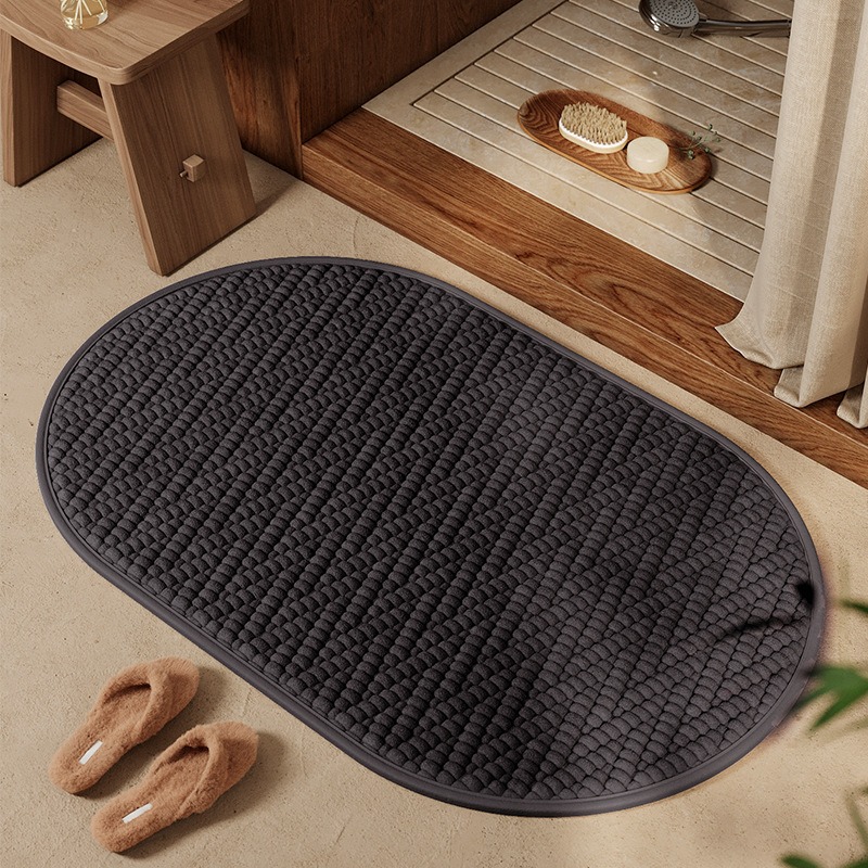 在台現貨｜復古光影吸水浴室地墊 復古 簡約 質感 浴室 防滑 瞬吸 可機洗 浴室吸水 腳踏墊 防滑地墊 橢圓形地墊-規格圖9