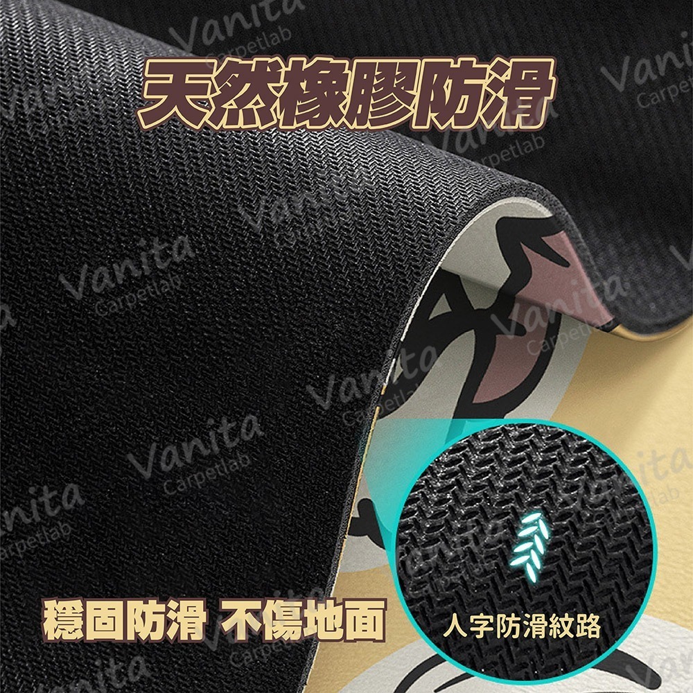 在台現貨｜美式插畫風狗狗吸水餵食墊 美式 插畫風 貓咪 狗狗 寵物 餐墊 寵物餐墊 止滑 耐磨 踏墊 地墊 墊 吸水墊-細節圖5