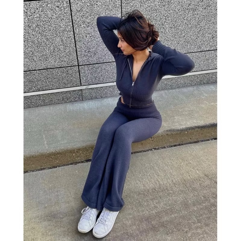 Edikted墨綠色格紋中高腰慵懶寬鬆蝴蝶結綁帶抽繩鬆緊直筒長褲寬褲-細節圖2